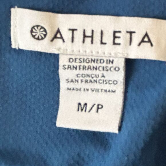 Athleta Women’s M/P Elation V-Neck Hybrid Midi Dress in Blue Built In Bra - Picture 12 of 13